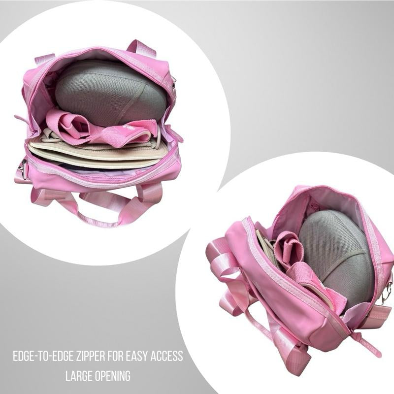 PUMPHYSICS Momentum Mini Gym Duffle Bag - Pink PU Leather with Velcro Closure & Mesh Pocket - Vegan Friendly, Water Resistant, Lightweight, Durable Design