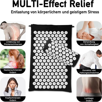 Acupressure Mat Set Suitable for Men and Women, Carry a Handbag, Black White